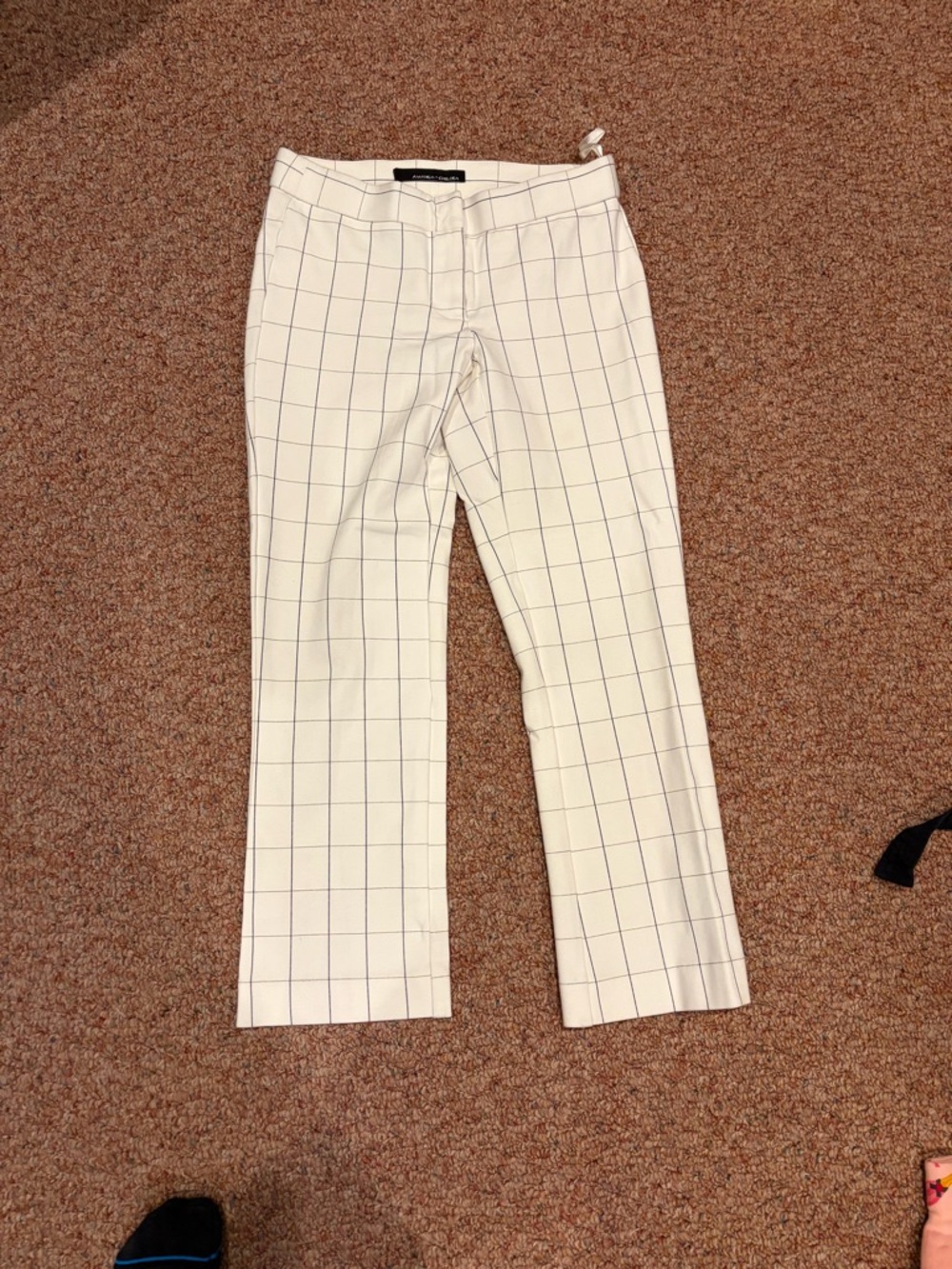 Amanda & Chelsea White Windowpane Pants